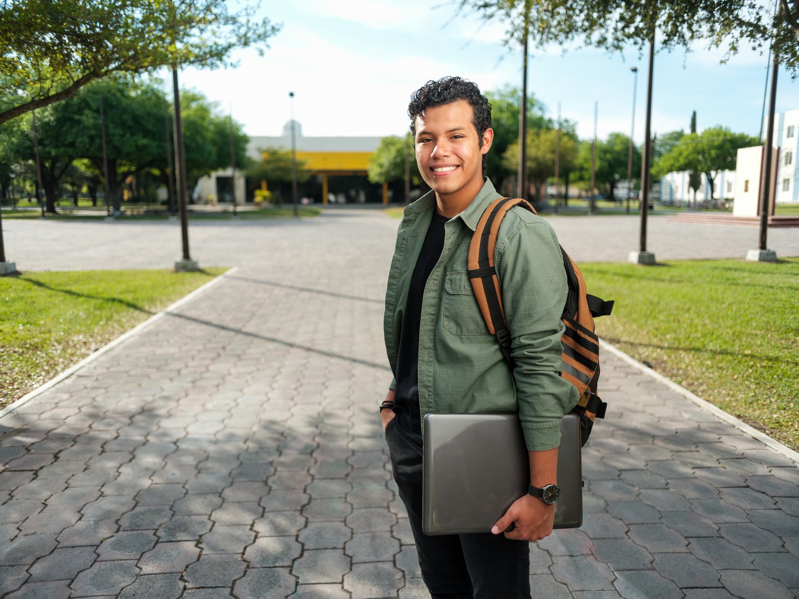 Handsome male college student